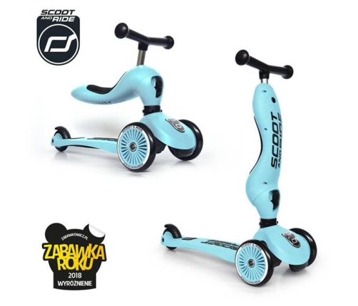 Scootandride Highwaykick 1 Jeździk i Hulajnoga 2w1 1-5 Lat Blueberry + Canpol Babies Termoopakowanie