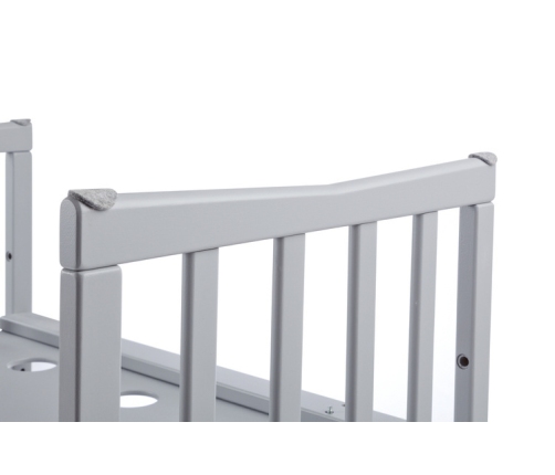 Waldin Łóżeczko Dziecięce Owalne 7w1 z Materacem Szare