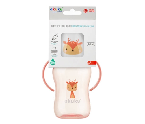 Akuku Bidon Niekapek z Miękkim Ustnikiem Jelonek