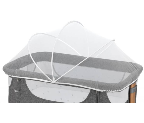 MoMi Smart Bed Łóżeczko Dostawne Kojec 4w1 Grey + Torba Transportowa