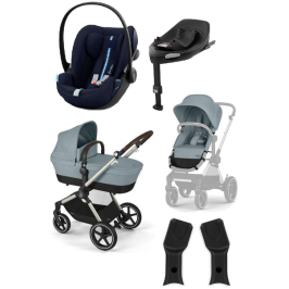 Cybex Eos Lux Wózek Głęboko-Spacerowy Rama Frame Stormy Blue + Cybex Cloud G I - Size Fotelik Samochodowy Ocean Blue Plus + Adaptery + Baza Cybex Eos Lux Wózek Głęboko-Spacerowy Rama Frame Stormy Blue + Cybex Cloud G I - Size Fotelik Samochodowy Ocean Blue Plus + Adaptery + Baza