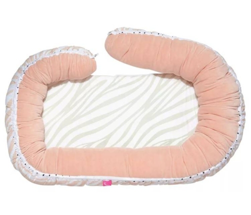 Motherhood bērnu ligzdiņa un spilvens-pakavs 2in1 Pink Zebra