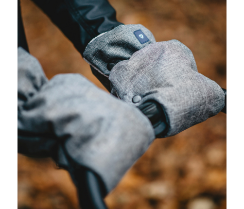 Zaffiro Mufka do Wózka Dwuczęściowa Beżowa Wełna Premium + Melanż szary