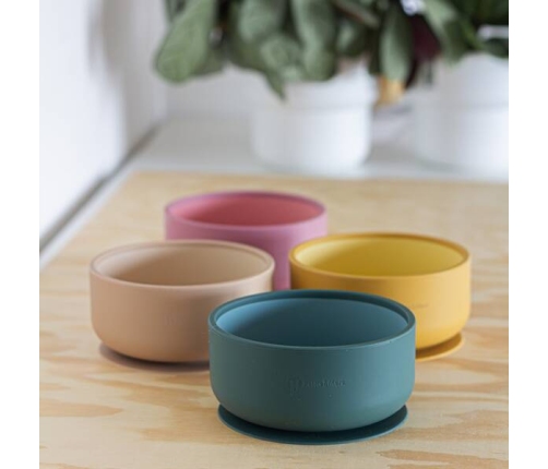 Petite&Mars Dwukolorowa Miseczka Take&Match 6m+ Dusty Rose