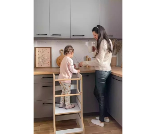 Baby Wood Slim M Kitchen Helper Szary