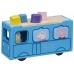 Attīstošā rotaļlieta-sortieris Pepas sivēna skolas Autobus Peppa Pig Wooden School Bus