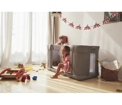 Chicco Next2Me Forever Łóżeczko Dostawne 3w1 do 22kg Moon Grey + Prześcieradło 2szt Pink Pois