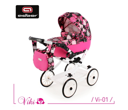 Adbor Viki Wózek dla Lalek Kwiatki Vi-01