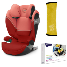 Cybex Solution S2 I-Fix Fotelik Samochodowy 15-50 kg Hibiscus Red 2023 + BabySafe Organizer + Babysafe Nakładka Na Pas