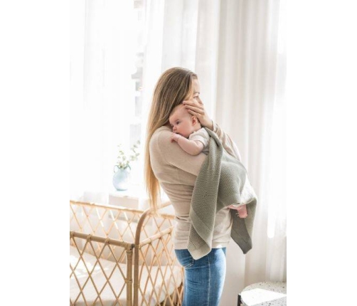 Poofi Kocyk Bawełniany Paris Khaki 80x100