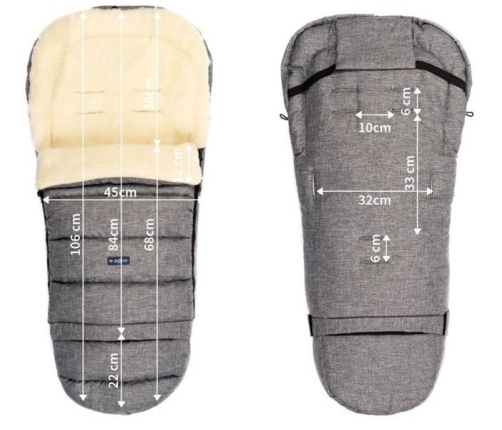 Zaffiro iGrow Plus Melange Grey Bērnu ratu guļammaiss