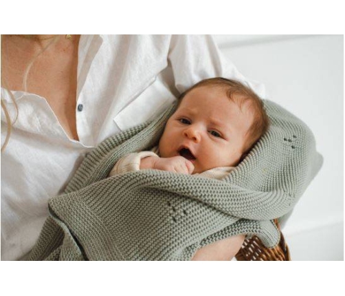 Poofi Kocyk Bawełniany Paris Khaki 80x100