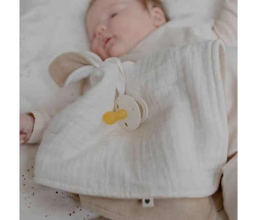 Bibs Cuddle Cloth Kangoroo Pieluszka Przytulanka z Zawieszką Na Smoczek Ivory