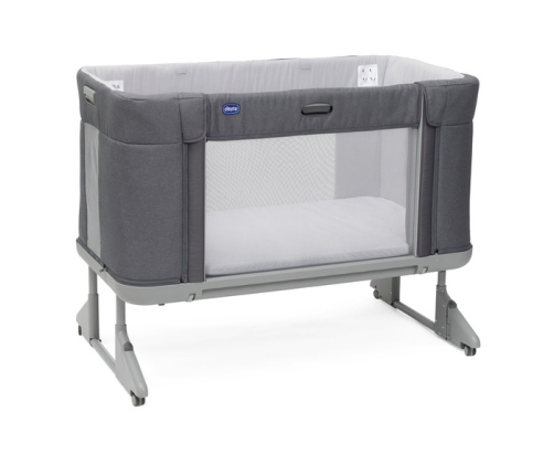 Chicco Next2Me Forever Łóżeczko Dostawne 3w1 do 22kg Slate Grey + Prześcieradło 2szt Pink Pois