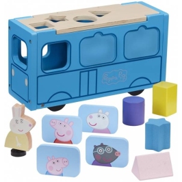 Развивающая игрушка-сортер Школьный автобус Свинки Пеппы Peppa Pig Wooden School Bus Развивающая игрушка-сортер Школьный автобус Свинки Пеппы Peppa Pig Wooden School Bus