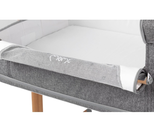 MoMi Smart Bed Łóżeczko Dostawne Kojec 4w1 Grey + Torba Transportowa