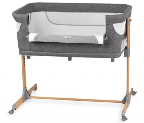 MoMi Smart Bed Łóżeczko Dostawne Kojec 4w1 Grey + Torba Transportowa