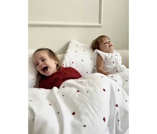 Piapimo Kołderka Dwustronna Bawełnina z Wypełnieniem 100x130cm kolekcja Coccinella Biedronki