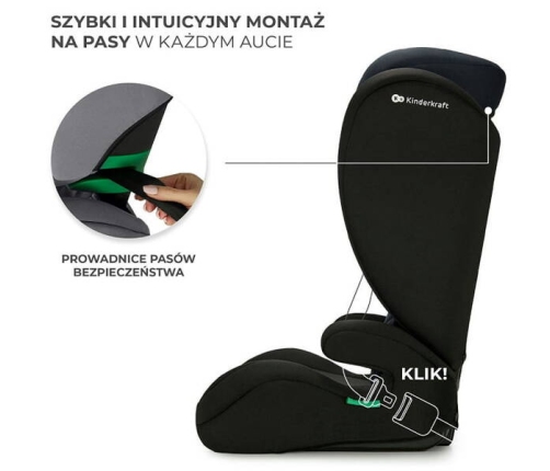 Kinderkraft i-Spark i-Size Fotelik Samochodowy 2w1 15-36 kg Pink