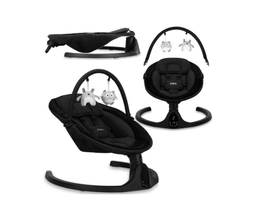 MoMi Kenani Onyx Leżaczek Bujaczek Elektryczny Czarny