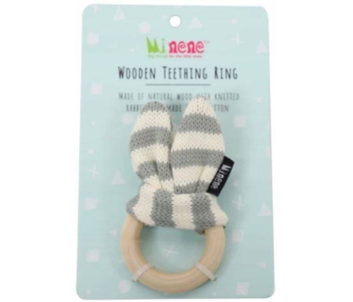 Minene Gryzak Drewniany Króliś Jasno Szary