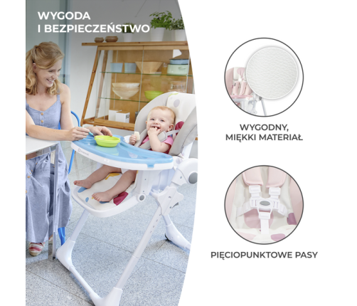 Kinderkraft Krzesełko do Karmienia Yummy Pink