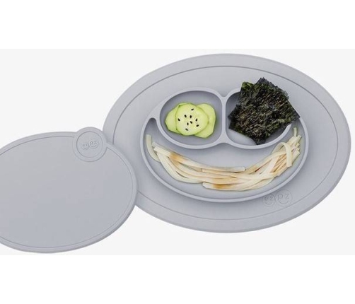 EZPZ Silikonowa Pokrywka Do Małego Talerzyka Mini Mat Pastelowa Szarość