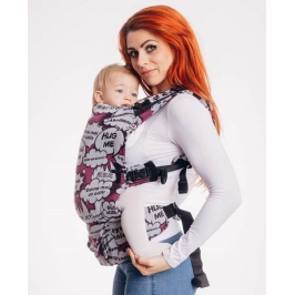 LennyLamb Nosidełko Lenny Up Grade z Tkaniny Żakardowej 100% bawełna rozm. standard Przytul Mnie Różowy