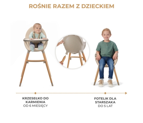 Kinderkraft Fini 2 Krzesełko Do Karmienia 2w1 Beige