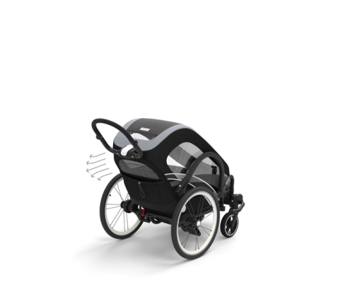 Cybex Zeno Bike All Black Спортивная коляска для бега Лыж - Велосипедный прицеп 4in1