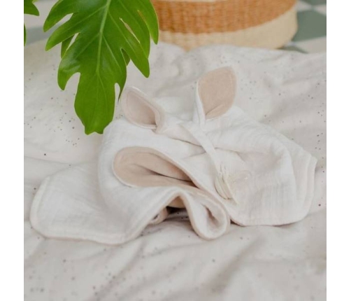 Bibs Cuddle Cloth Kangoroo Pieluszka Przytulanka z Zawieszką Na Smoczek Ivory