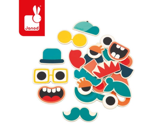 Janod Magnesy Mix and Match Portrety 24 szt. 2+