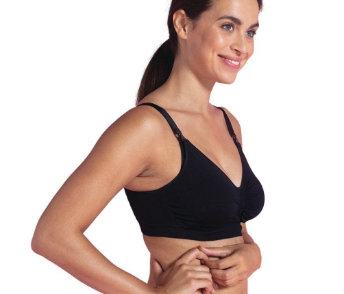 Carriwell 3120 Bezszwowy biustonosz do karmienia GelWire Czarny S