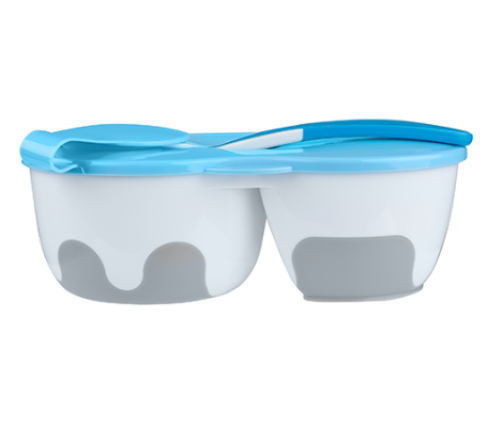 Babyono Miseczka Dwukomorowa z Łyżeczką 1067