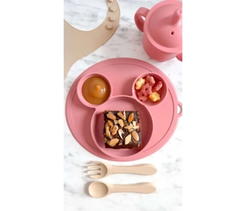 MYROYS Talerzyk z Przyssawką Różowy