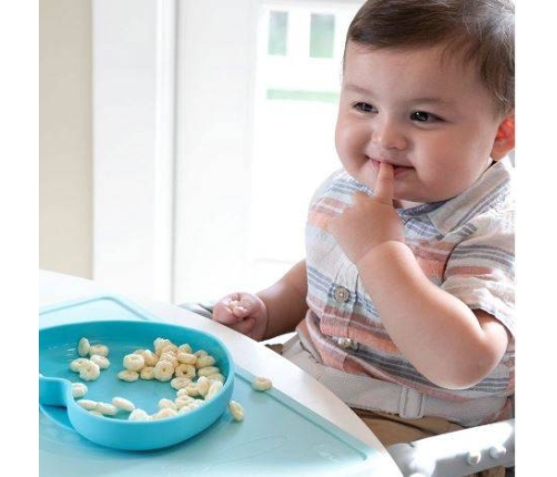 Chicco Talerz Silikonowy Serce 9m+ Niebieski