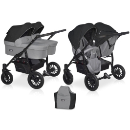 Riko Basic Saxo 05 Grey Fox Dvīņu rati 3in1