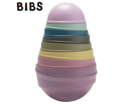 Bibs Wooby Tower Wieża Dwustronna Wielofunkcyjna z Grzechotką Bright Rainbow