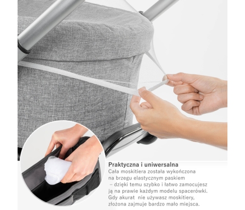 Reer Moskitiera do Wózka, Gondoli, Spacerówki 3w1 Biała