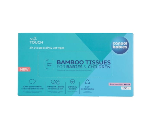 Canpol Babies Suche Chusteczki Bambusowe Dla Niemowląt 100 szt 1/658prom