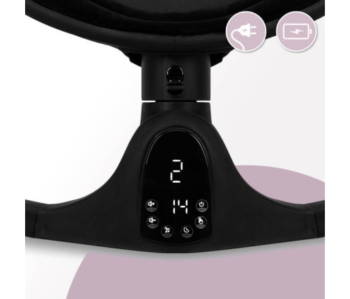 MoMi Kenani Onyx Leżaczek Bujaczek Elektryczny Czarny