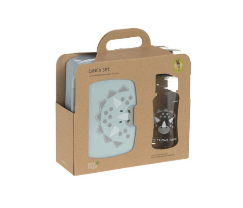 Lassig Zestaw Na Lunch Lunchbox + Butelka Tritanowa Bidon 460ml About Friends Dinozaur