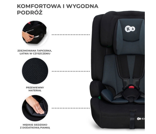 Kinderkraft Safety Fix 2 I-Size Black Bērnu autosēdeklis 9-36 kg