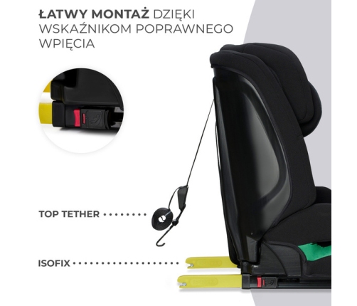 Kinderkraft Safety Fix 2 I-Size Black Bērnu autosēdeklis 9-36 kg