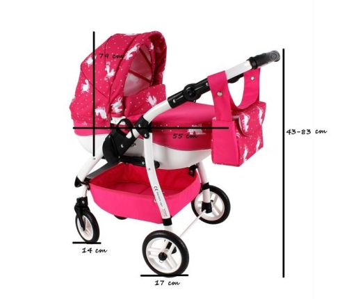 Adbor Lily Wózek dla Lalek Sport Różowy Ls-09