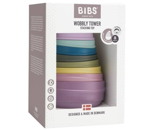 Bibs Wooby Tower Wieża Dwustronna Wielofunkcyjna z Grzechotką Bright Rainbow