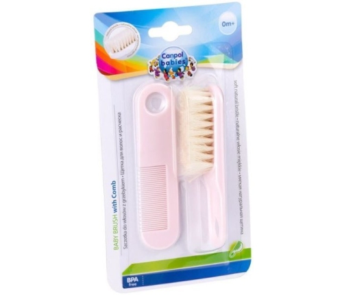 Canpol Babies Szczotka + Grzebień Dla Dzieci 2/424 Pink