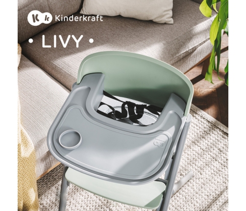 Kinderkraft Livy Krzesełko do Karmienia Brązowy Oak