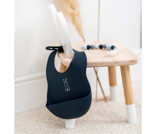 Nattou Śliniak Silikonowy z Zapięciem, bez BPA Granatowy