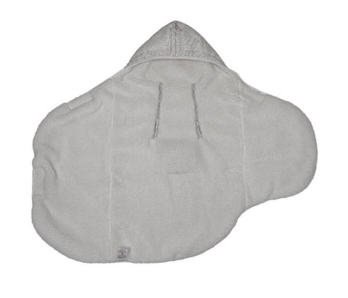 Lodger Wodoodporny Wielofunkcyjny Otulacz z Polarowym Wnętrzem Jasnobeżowy Szary Taslon Drizzle